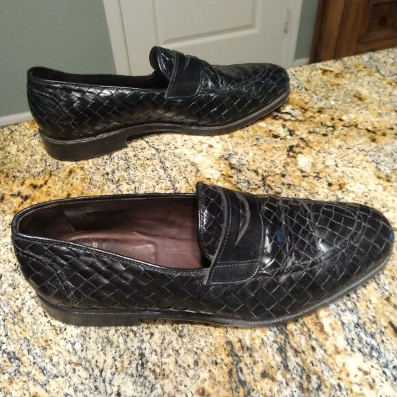 Allen Edmonds Sarasota 1072 Black Leather Weave Penny Loafers Slip On Men's 9.5B - Picture 5 of 15